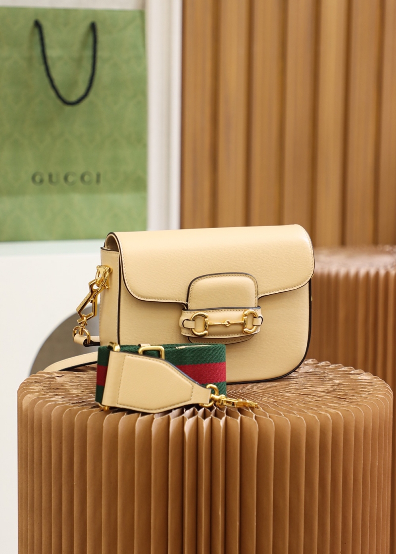 658574 Gucci 馬銜扣1955系列迷你手袋 Gucci馬鞍包 米色皮革