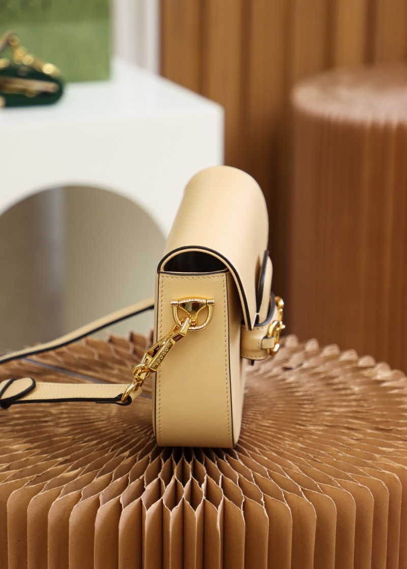 658574 Gucci 馬銜扣1955系列迷你手袋 Gucci馬鞍包 米色皮革
