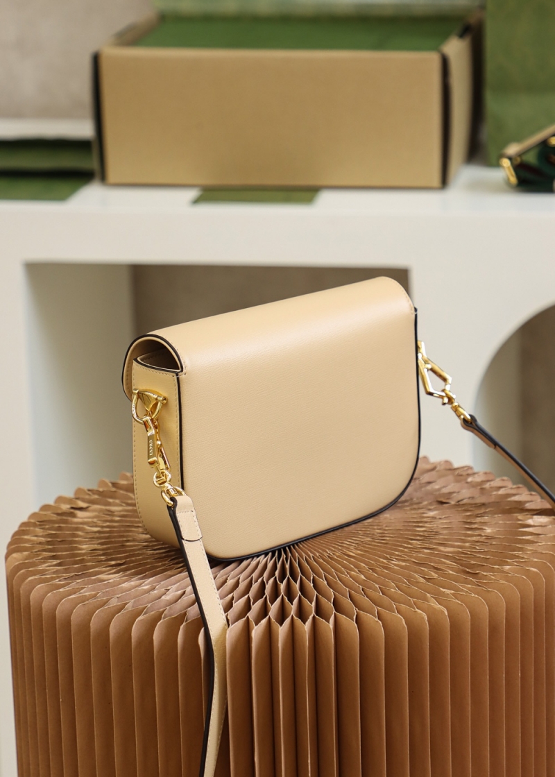 658574 Gucci 馬銜扣1955系列迷你手袋 Gucci馬鞍包 米色皮革
