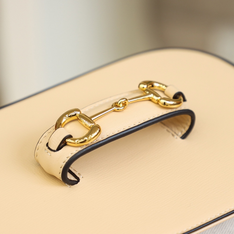 658574 Gucci 馬銜扣1955系列迷你手袋 Gucci馬鞍包 米色皮革