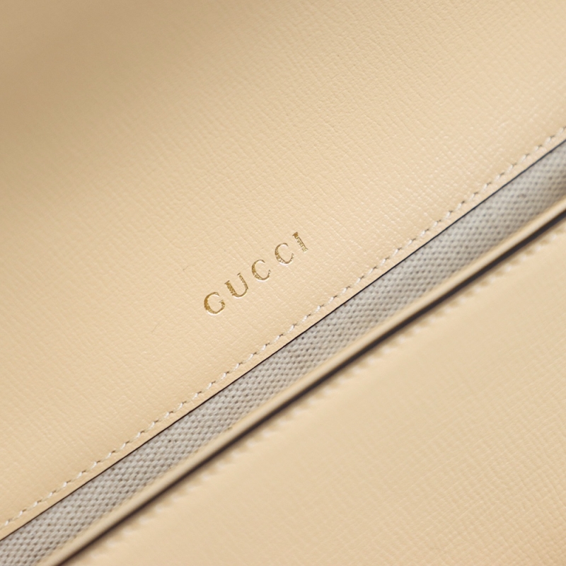 658574 Gucci 馬銜扣1955系列迷你手袋 Gucci馬鞍包 米色皮革