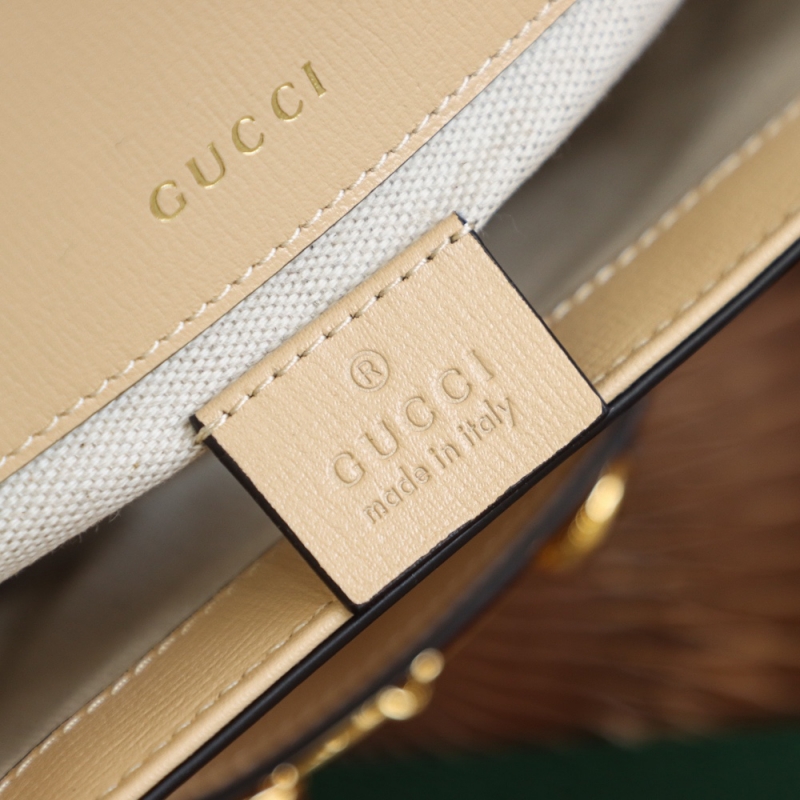 658574 Gucci 馬銜扣1955系列迷你手袋 Gucci馬鞍包 米色皮革