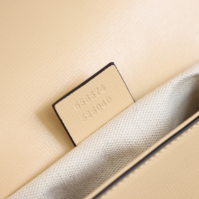 658574 Gucci 馬銜扣1955系列迷你手袋 Gucci馬鞍包 米色皮革