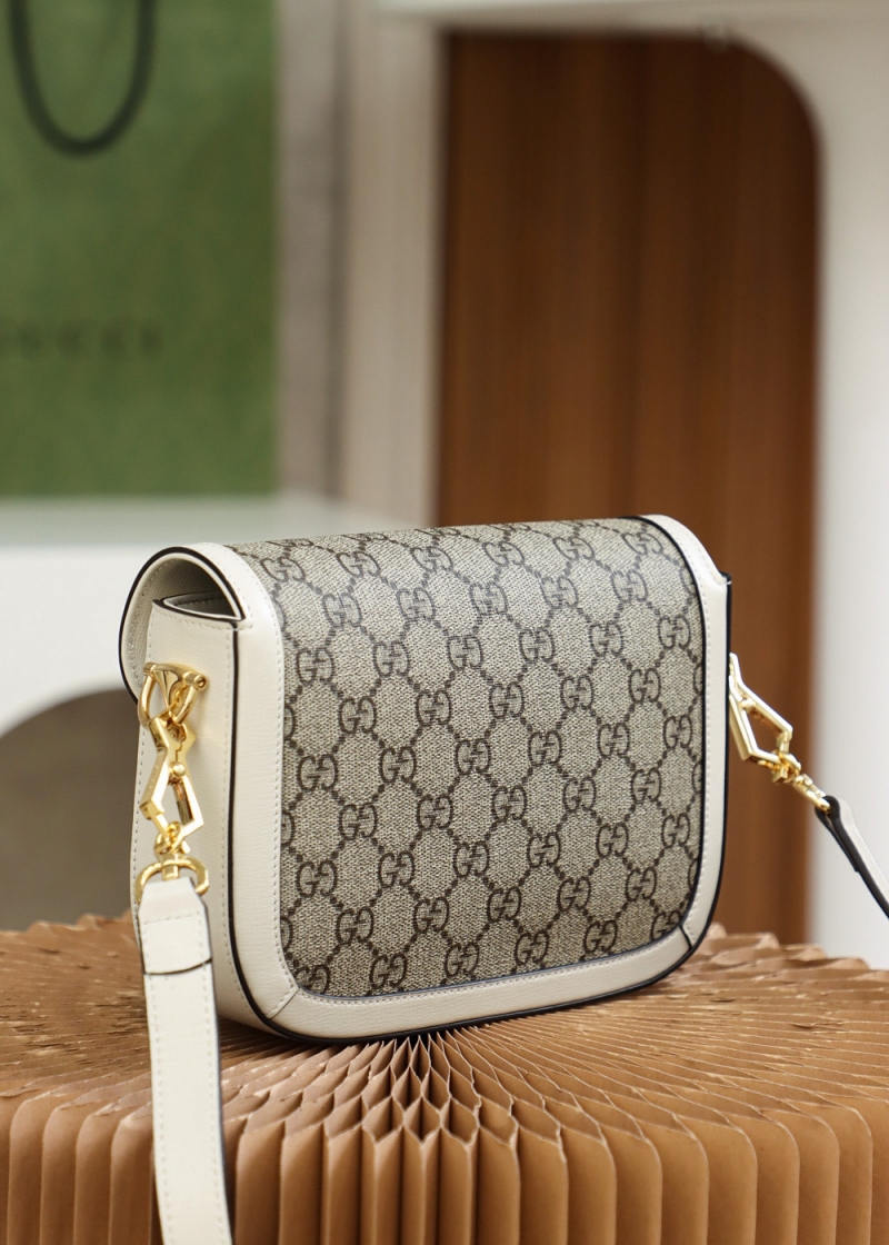 658574 Gucci 馬銜扣1955系列GG迷你手袋 Gucci馬鞍包 白色