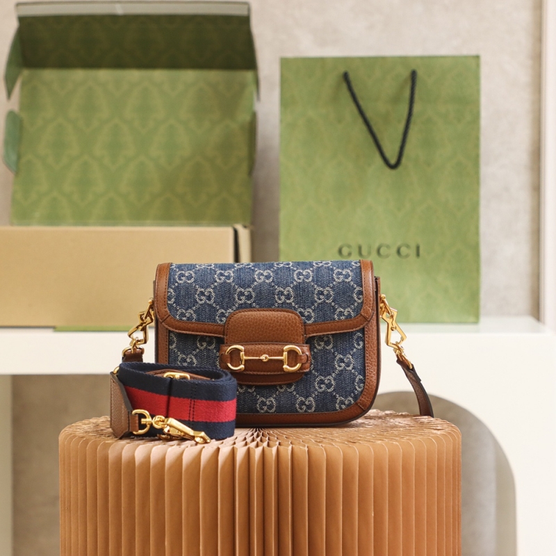 658574 Gucci 馬銜扣1955系列迷你手袋 Gucci馬鞍包 深藍色