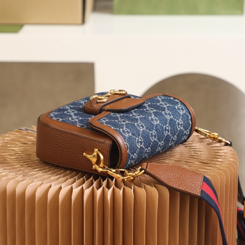 658574 Gucci 馬銜扣1955系列迷你手袋 Gucci馬鞍包 深藍色