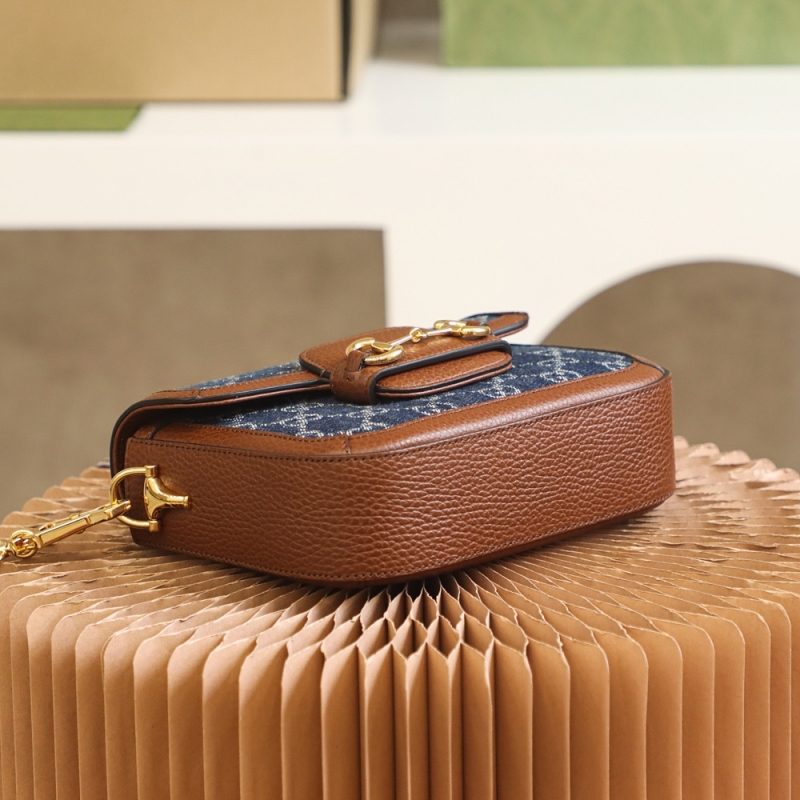 658574 Gucci 馬銜扣1955系列迷你手袋 Gucci馬鞍包 深藍色