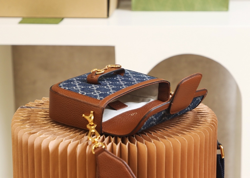 658574 Gucci 馬銜扣1955系列迷你手袋 Gucci馬鞍包 深藍色