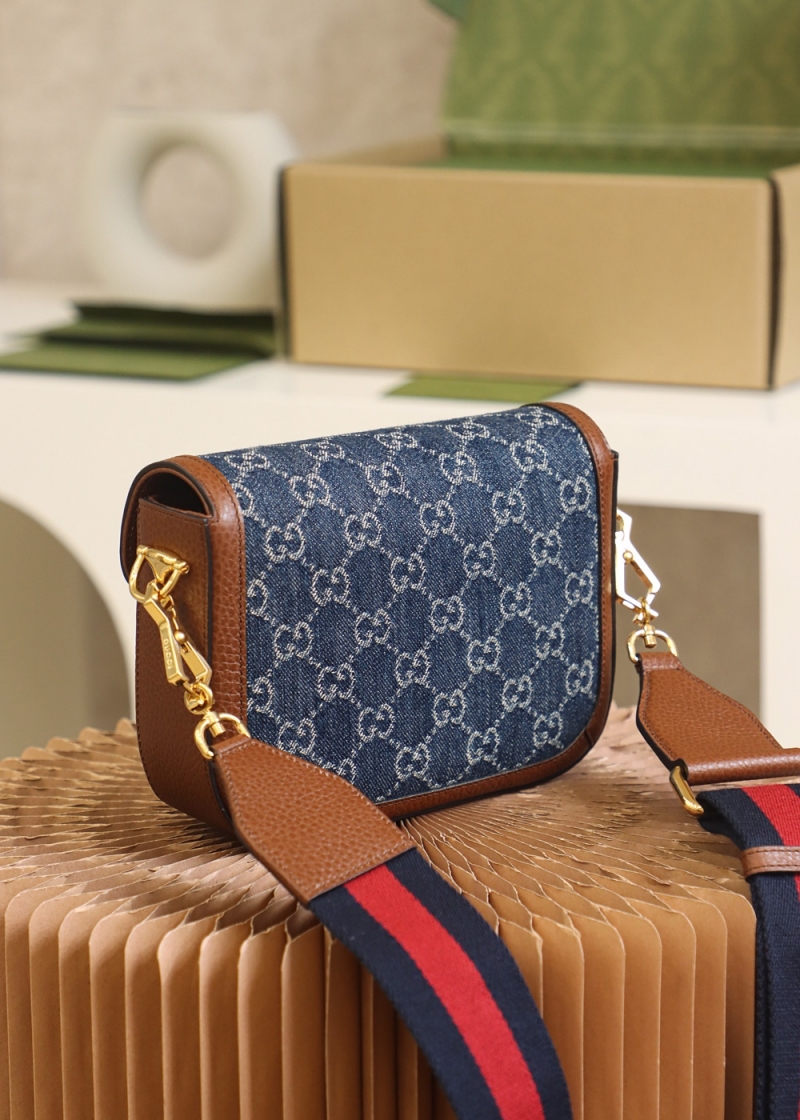 658574 Gucci 馬銜扣1955系列迷你手袋 Gucci馬鞍包 深藍色