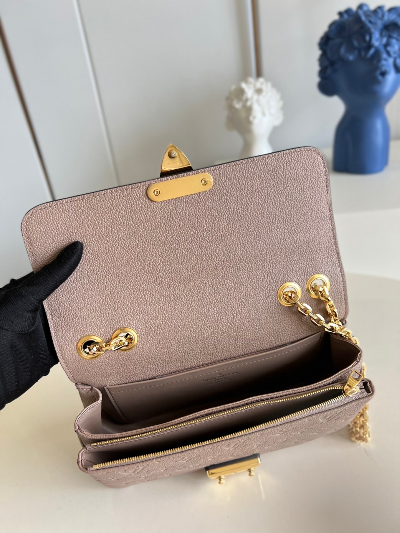 M46199 LV MARCEAU 手袋 2022新款 LV壓紋牛皮鏈條包 杏色