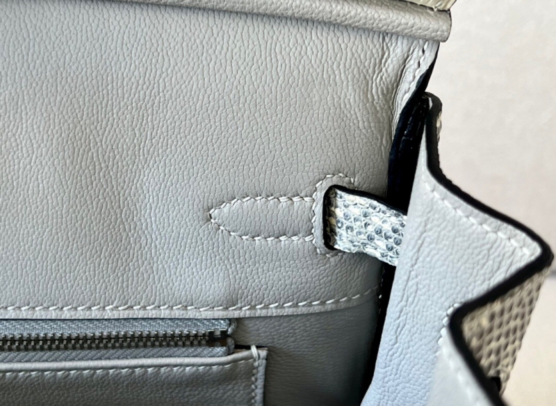 愛馬仕Hermes Birkin25 愛馬仕鉑金包 純手工定制版 蜥蜴皮 雪花原色