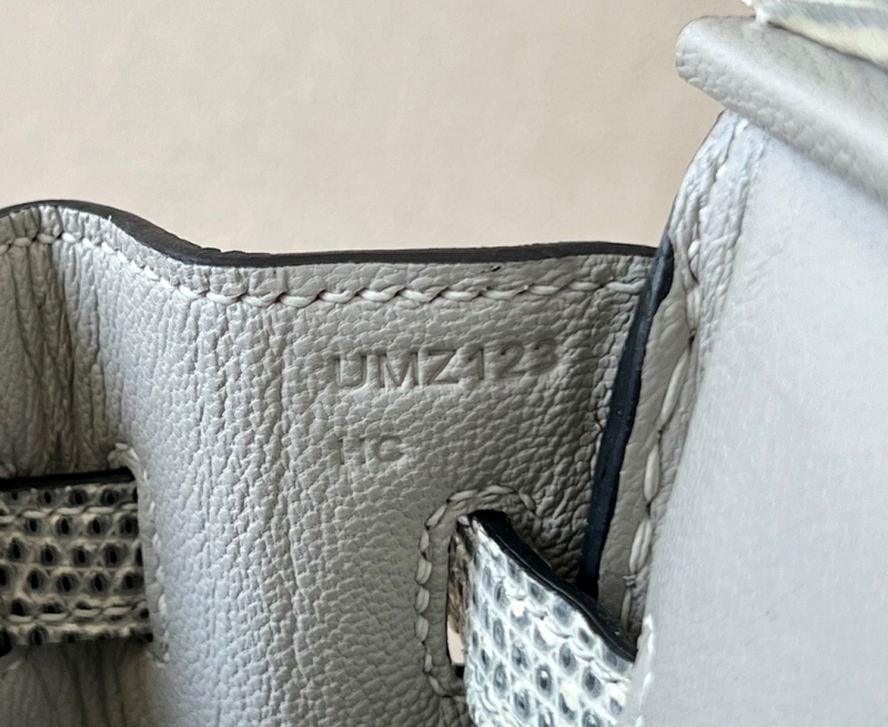 愛馬仕Hermes Birkin25 愛馬仕鉑金包 純手工定制版 蜥蜴皮 雪花原色