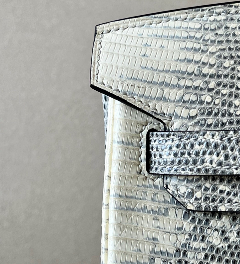 愛馬仕Hermes Birkin25 愛馬仕鉑金包 純手工定制版 蜥蜴皮 雪花原色