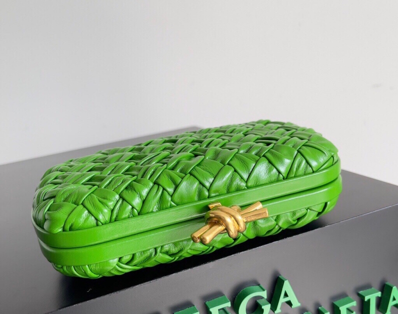 Bottega Veneta 寶緹嘉 Foulard Intreccio編織皮革晚裝包 BV晚宴包 綠色