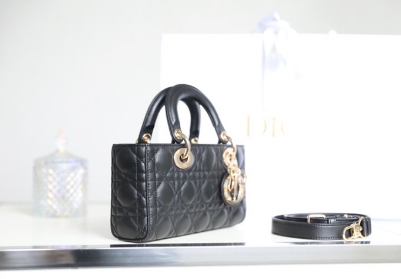 M0613 迪奧Dior Lady D-Joy 小號手袋 羊皮革藤格紋 黑色