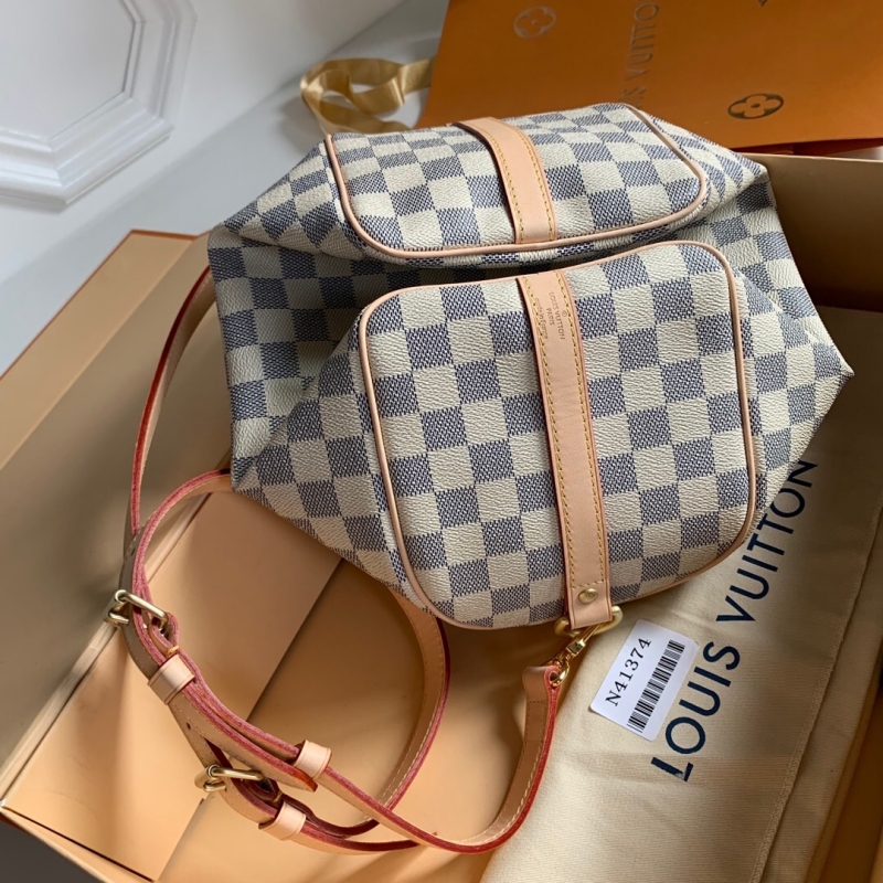 N41374 LV Speedy 25 手袋(配肩帶)Damier Azur 涂層帆布枕頭包