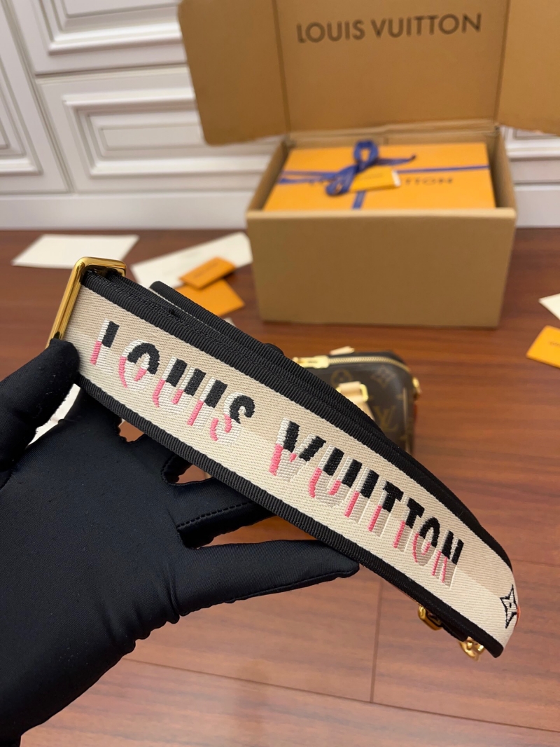 M46234 LV SPEEDY BANDOULIERE 20手袋 Monogram 涂層帆布枕頭包 黑色背帶