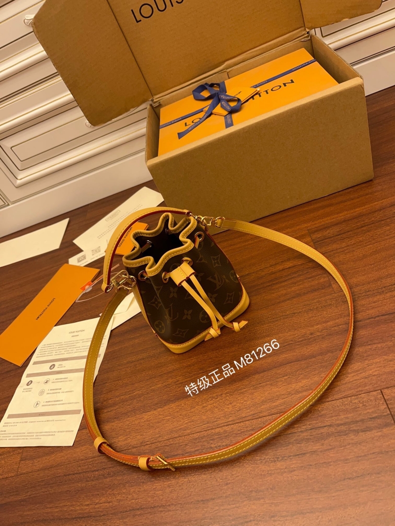 M81266 LV NANO NOE 手袋 Monogram 涂層帆布mini水桶包