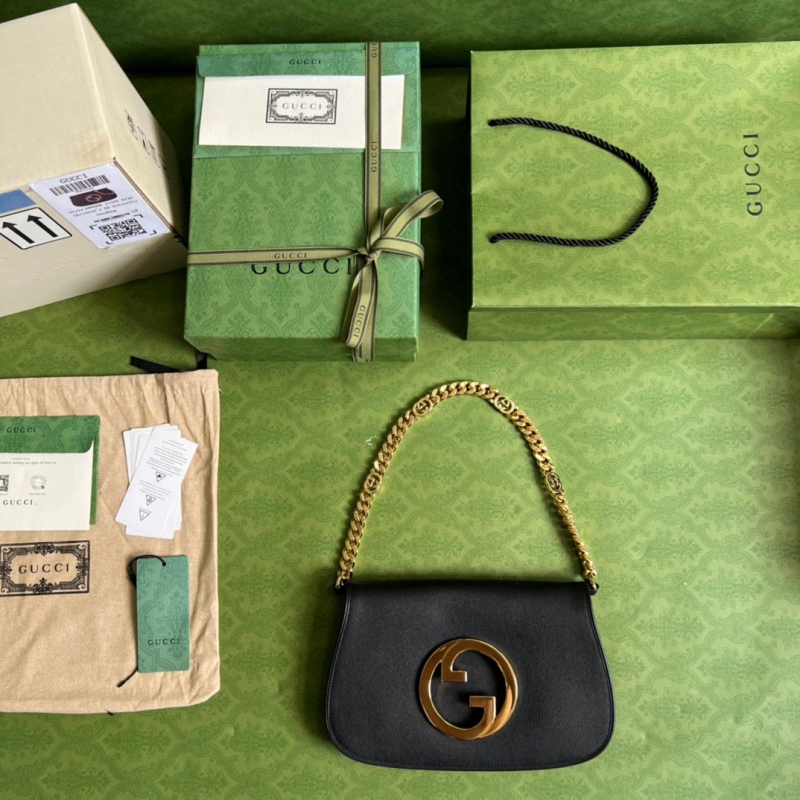 699268 Gucci Blondie系列肩背包 圓形互扣式雙G單肩包 黑色