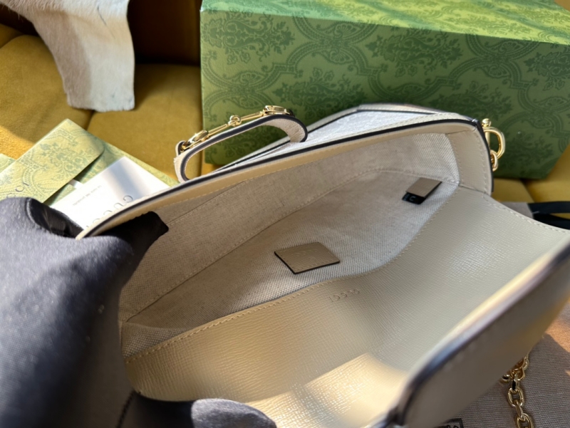 735178 Gucci Horsebit 1955系列肩背包 古馳頭提單肩包 米白色