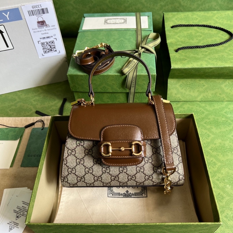 703848 Gucci Horsebit 1955系列迷你手袋 古馳女士單肩手提包 棕色