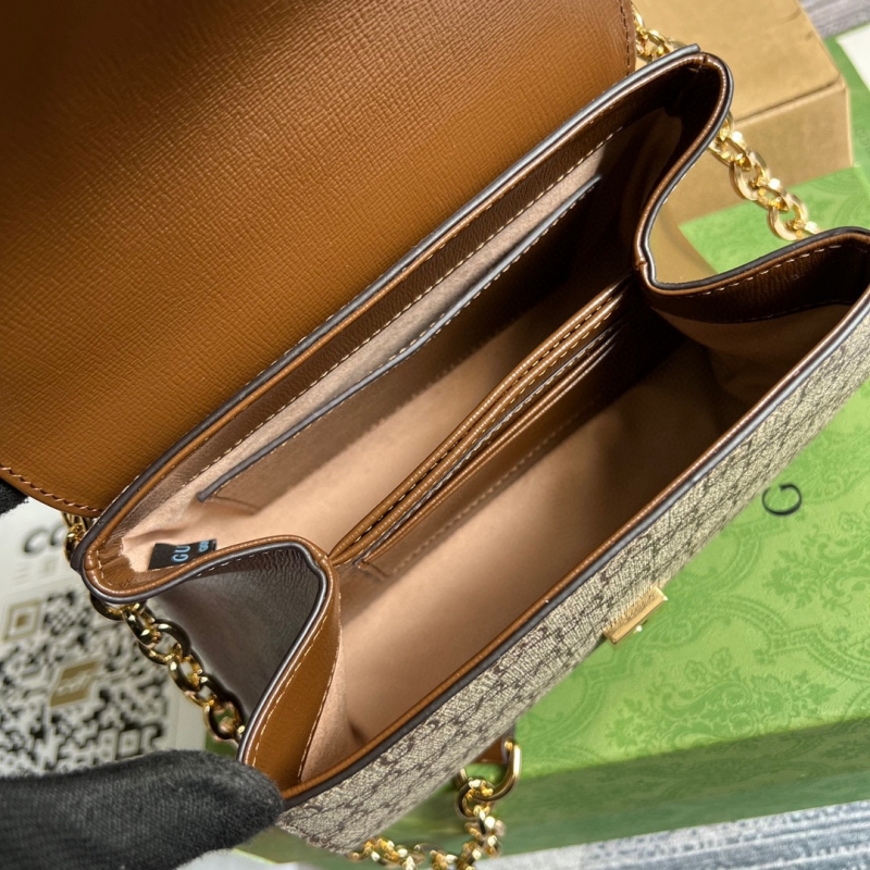 703848 Gucci Horsebit 1955系列迷你手袋 古馳女士單肩手提包 棕色