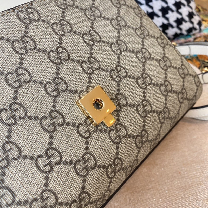 703848 Gucci Horsebit 1955系列迷你手袋 古馳女士單肩手提包 白色