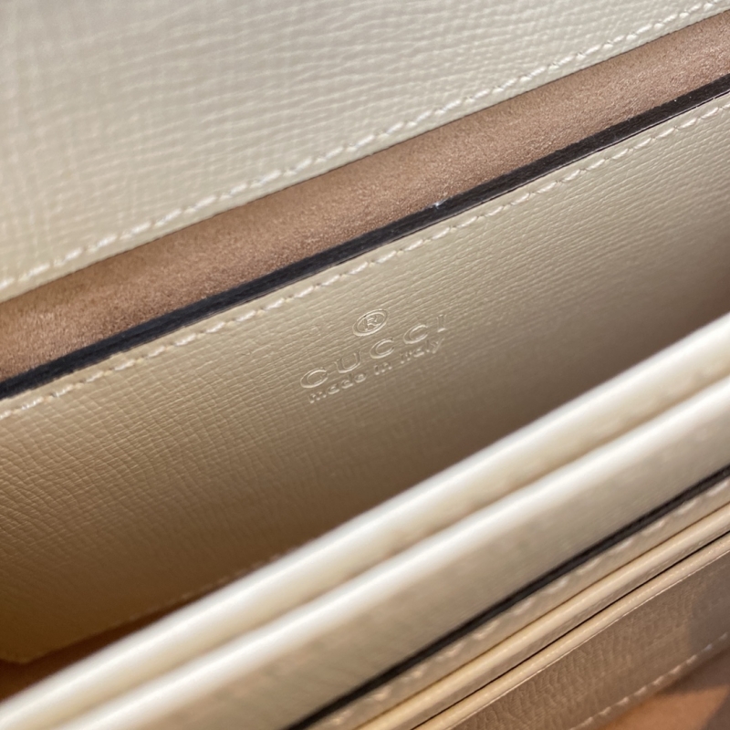 703848 Gucci Horsebit 1955系列迷你手袋 古馳女士單肩手提包 白色