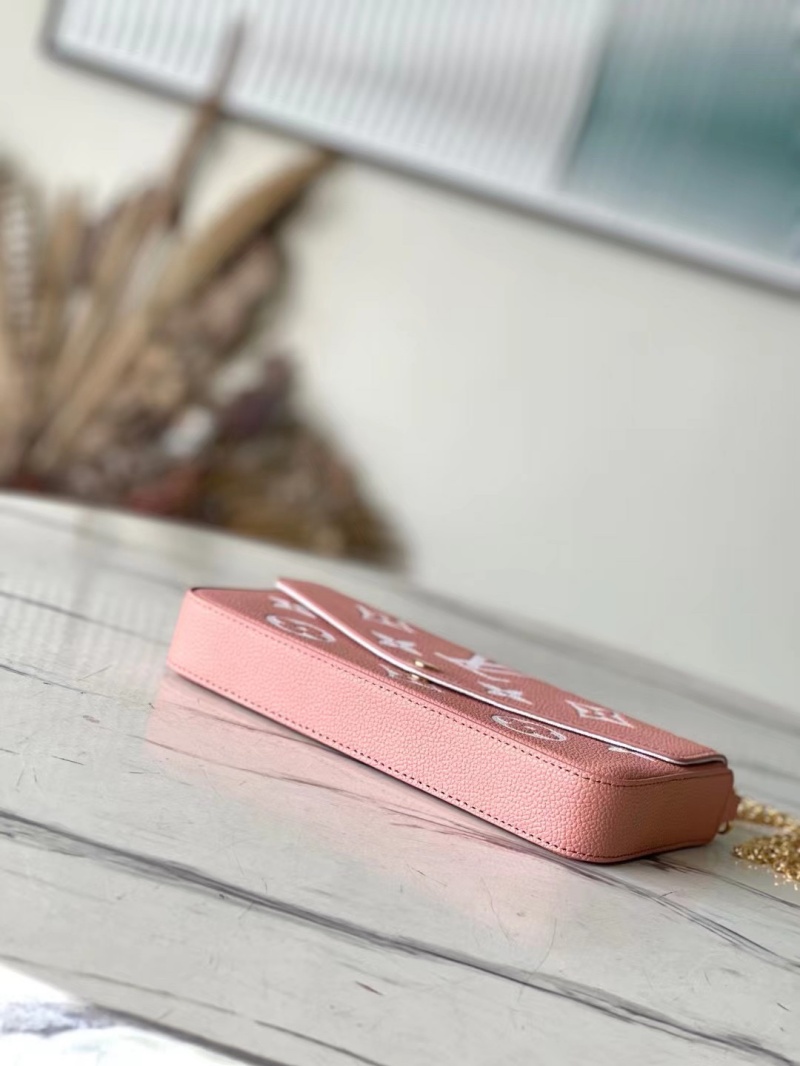 M81759 LV FELICIE POCHETTE 手袋 牛皮壓紋三合一鏈條包 LV三件套 粉色