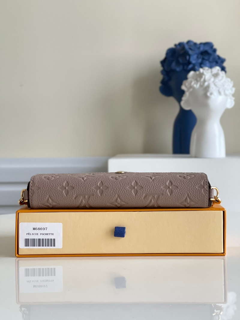 M68697 LV FELICIE POCHETTE 手袋 牛皮壓紋三合一鏈條包 LV三件套 咖啡色