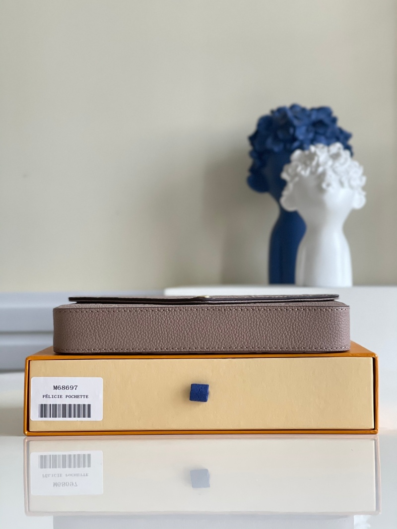 M68697 LV FELICIE POCHETTE 手袋 牛皮壓紋三合一鏈條包 LV三件套 咖啡色