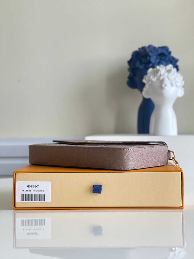 M68697 LV FELICIE POCHETTE 手袋 牛皮壓紋三合一鏈條包 LV三件套 咖啡色