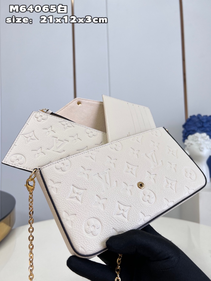 M82363 LV FELICIE POCHETTE 手袋 牛皮壓紋三合一鏈條包 LV三件套 奶白色