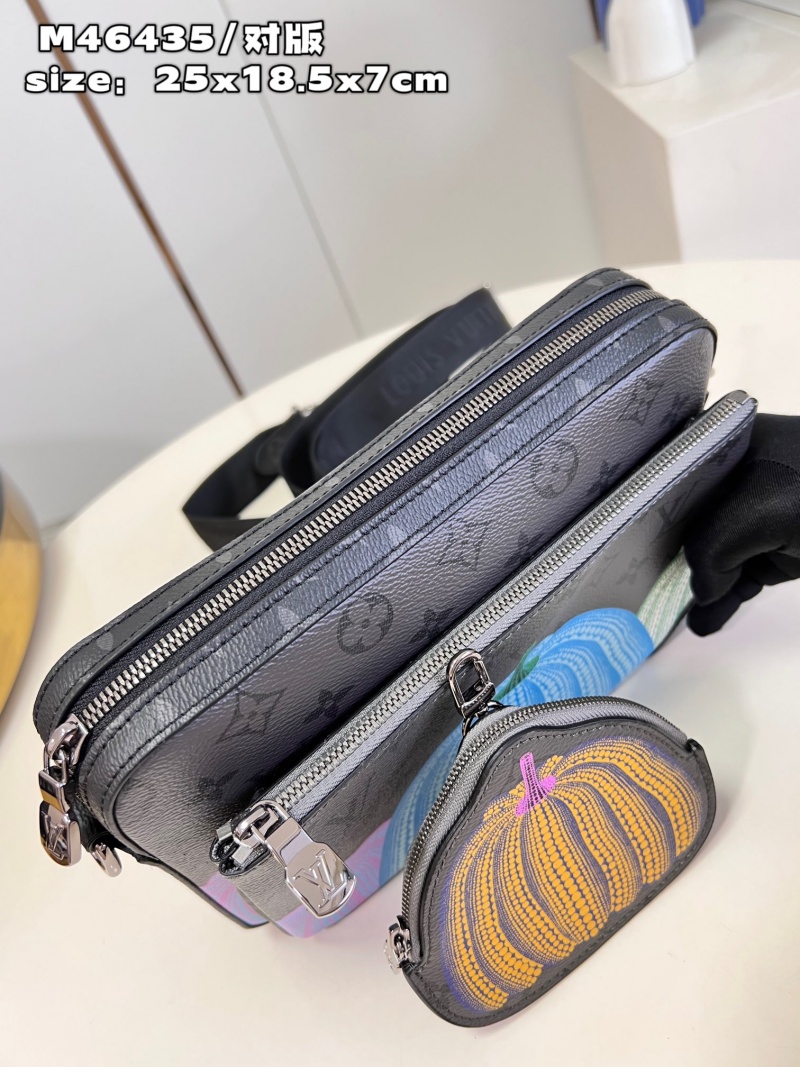 M46435 LV x YK TRIO 郵差包 草間彌生合作系列三合一斜挎包