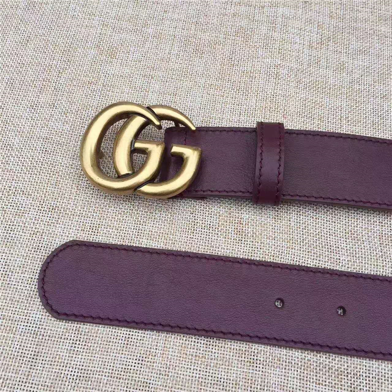 GUCCI 金色扣 原版牛皮 原單皮帶仿古銅金屬腰 帶扣