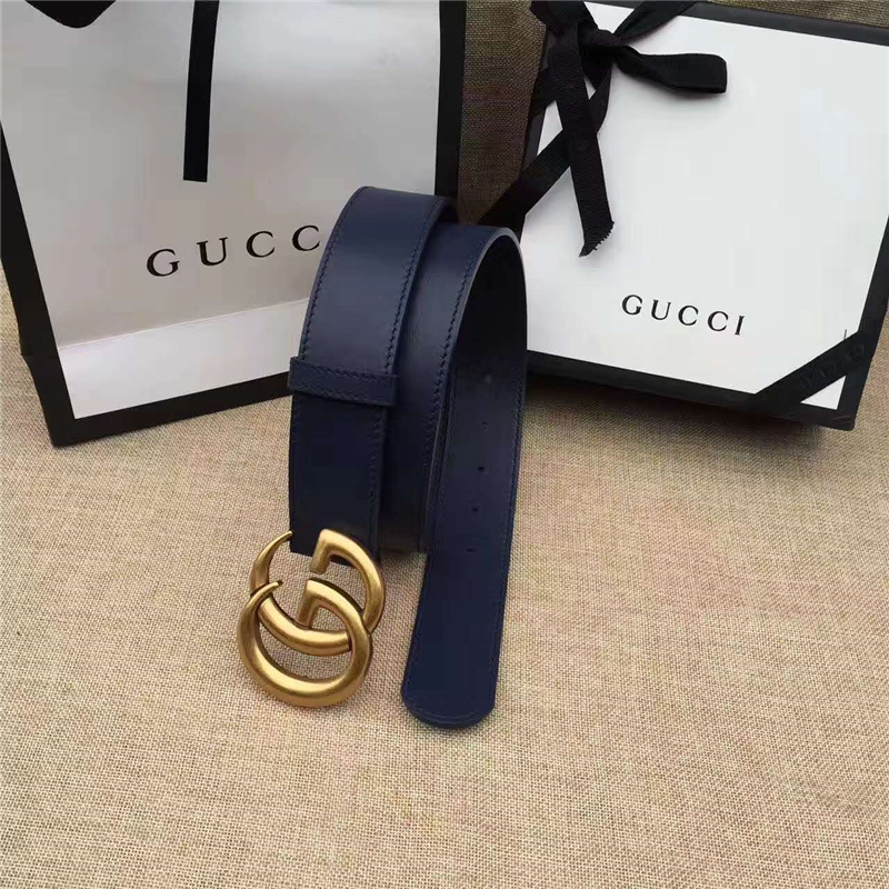 GUCCI 金色扣 原版牛皮 原單皮帶仿古銅金屬腰 帶扣