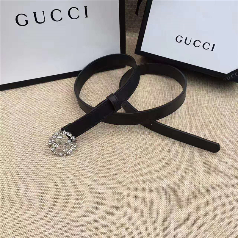 Gucci原版 牛皮搭配原單水晶 雙G扣頭 彰顯超凡品味 頂級精品