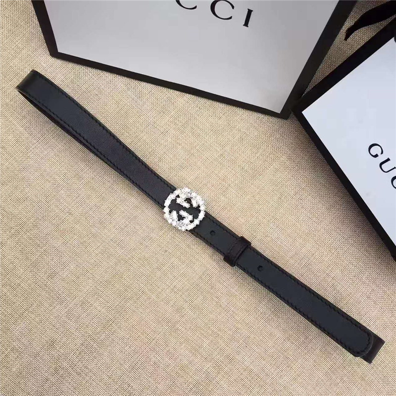 Gucci原版 牛皮搭配原單水晶 雙G扣頭 彰顯超凡品味 頂級精品