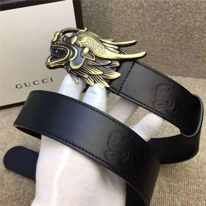 GUCCI 古奇新款 雙面進口平紋頭層牛皮 拋光仿古銅 金屬扣頭