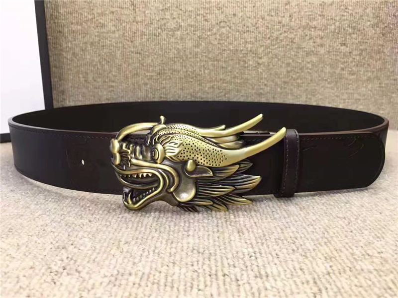 GUCCI 古奇新款 雙面進口平紋頭層牛皮 拋光仿古銅 金屬扣頭