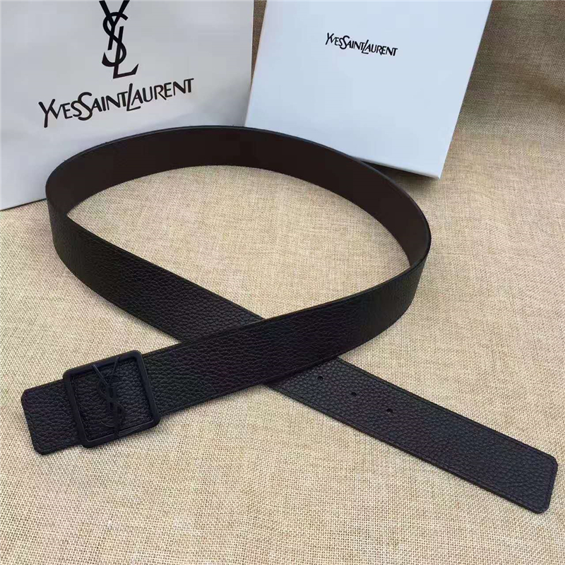 圣羅蘭 SYL 頭層牛皮荔枝紋 原單扣頭 雙面可用