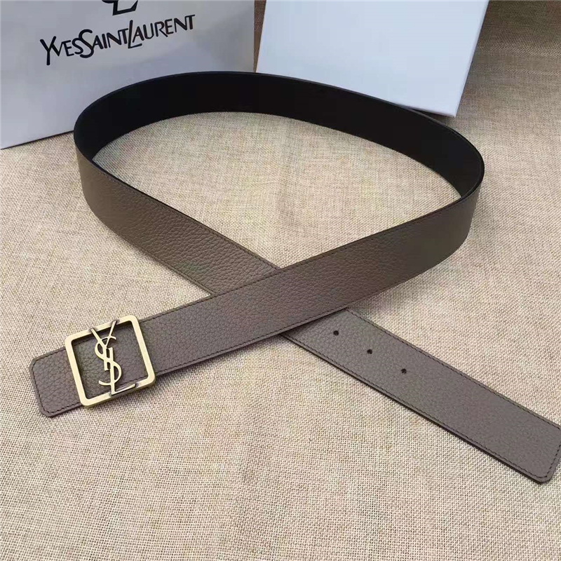 圣羅蘭 SYL 頭層牛皮荔枝紋 原單扣頭 雙面可用