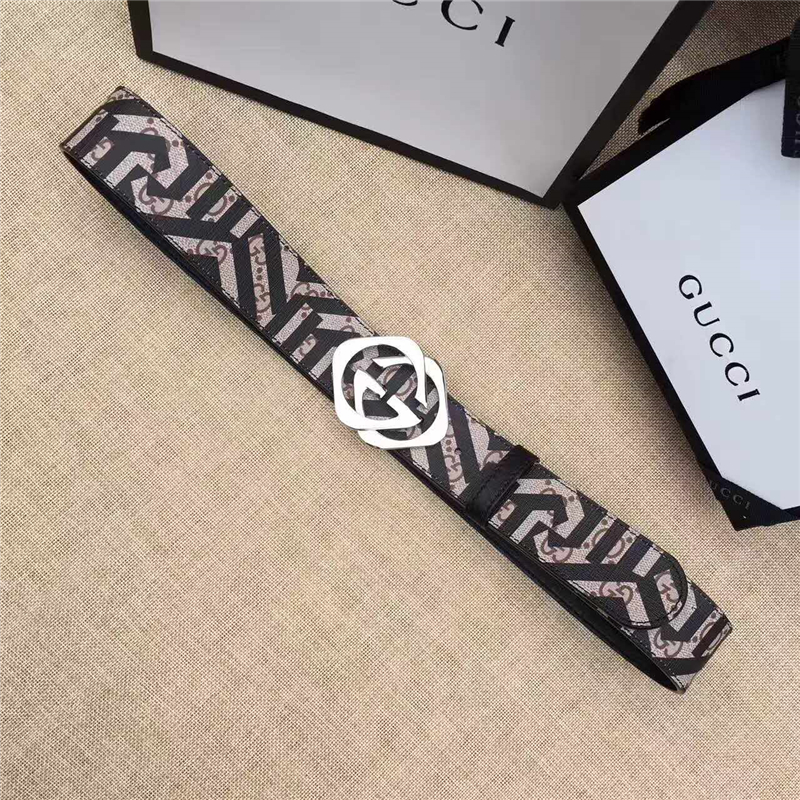 古馳Gucci i2017新品上市 互扣式雙G帶扣腰帶 Blooms天竺蔡印花