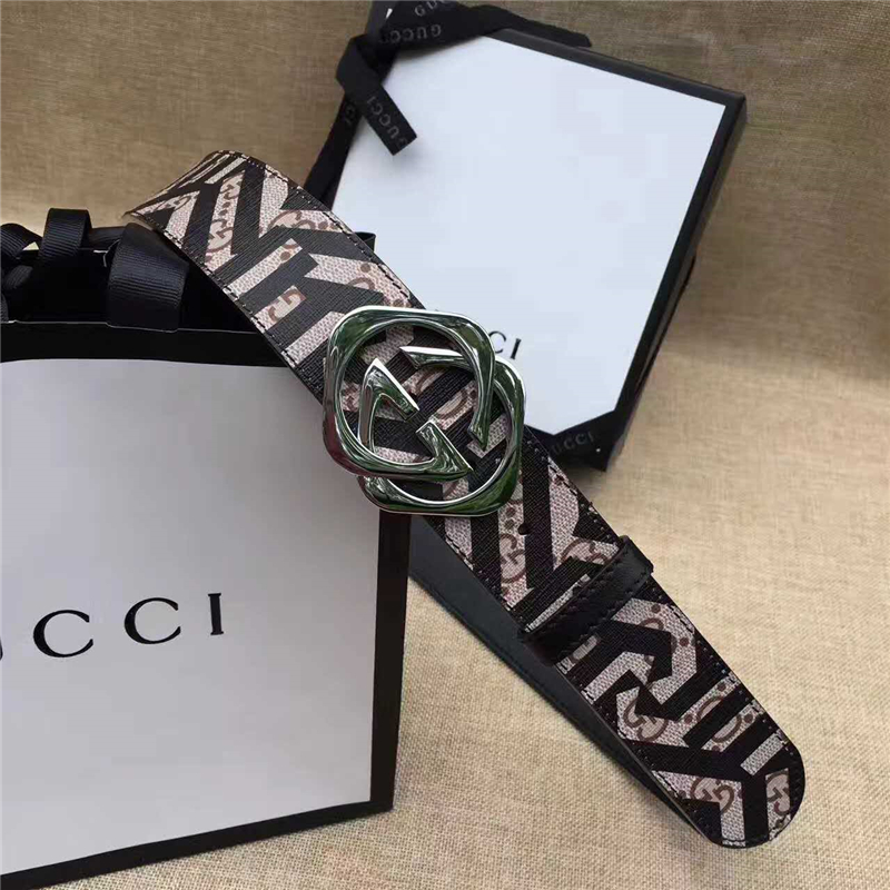 古馳Gucci i2017新品上市 互扣式雙G帶扣腰帶 Blooms天竺蔡印花