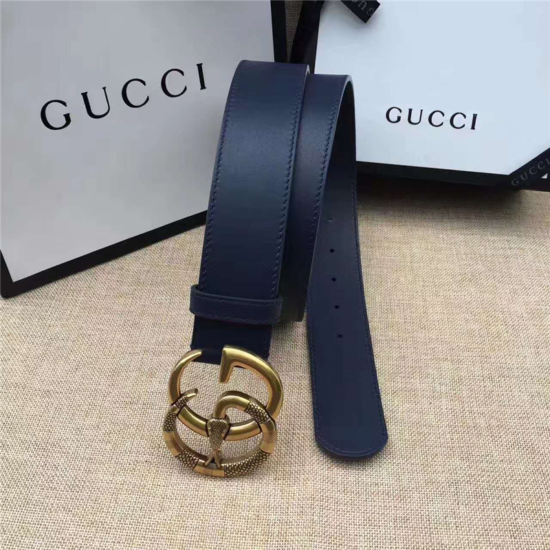 Gucci 原版牛皮 仿古銅蛇 金屬腰帶扣 頂級精品