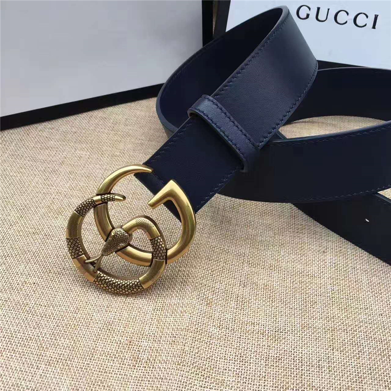 Gucci 原版牛皮 仿古銅蛇 金屬腰帶扣 頂級精品