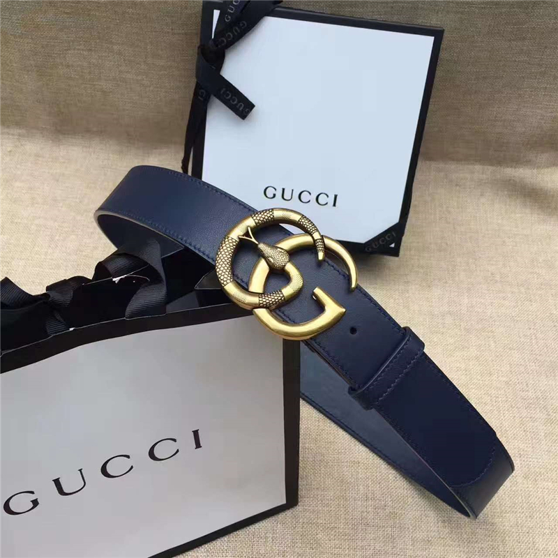 Gucci 原版牛皮 仿古銅蛇 金屬腰帶扣 頂級精品