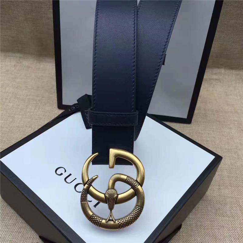 Gucci 原版牛皮 仿古銅蛇 金屬腰帶扣 頂級精品