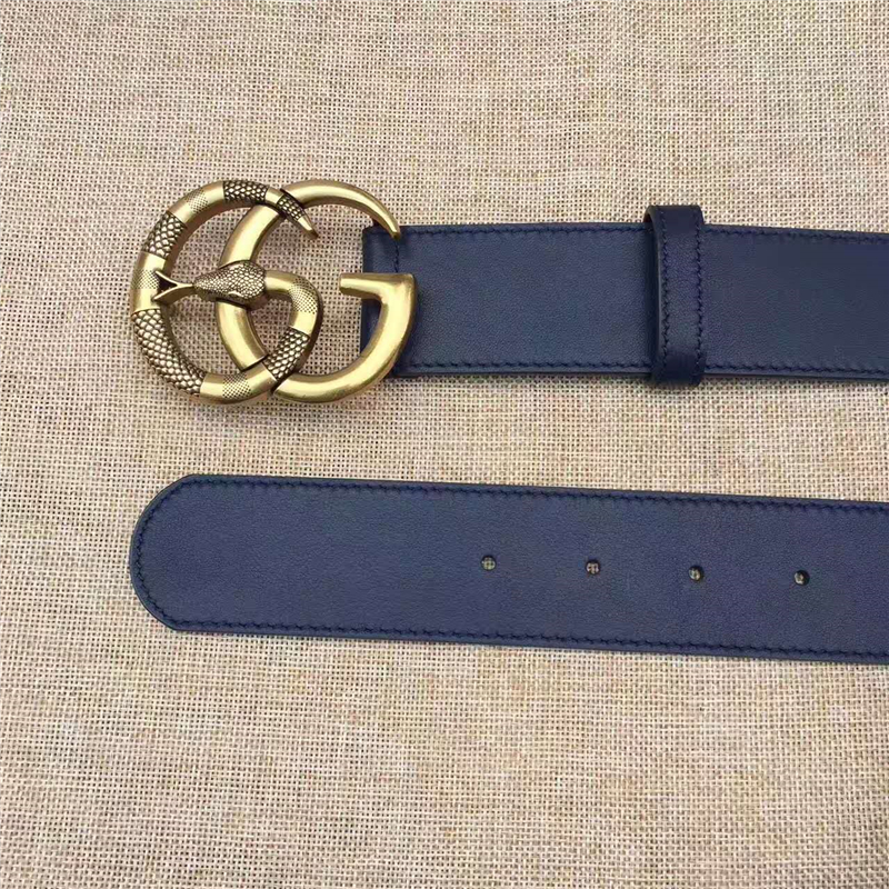 Gucci 原版牛皮 仿古銅蛇 金屬腰帶扣 頂級精品