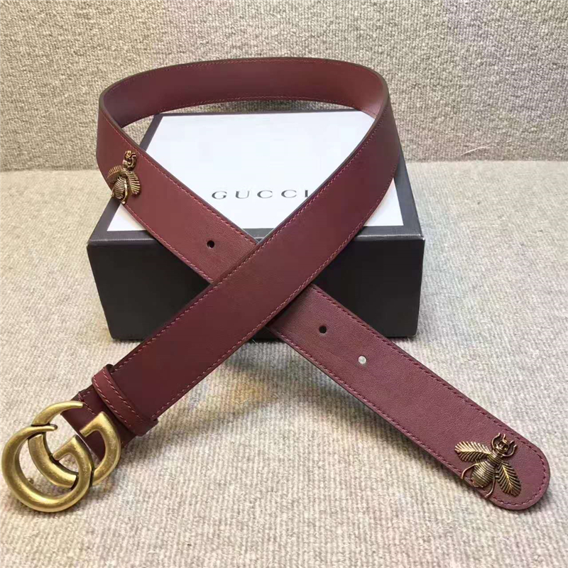 GUCCI 小蜜蜂 古奇2017新款 平紋頭層牛皮 仿古金屬小蜜蜂